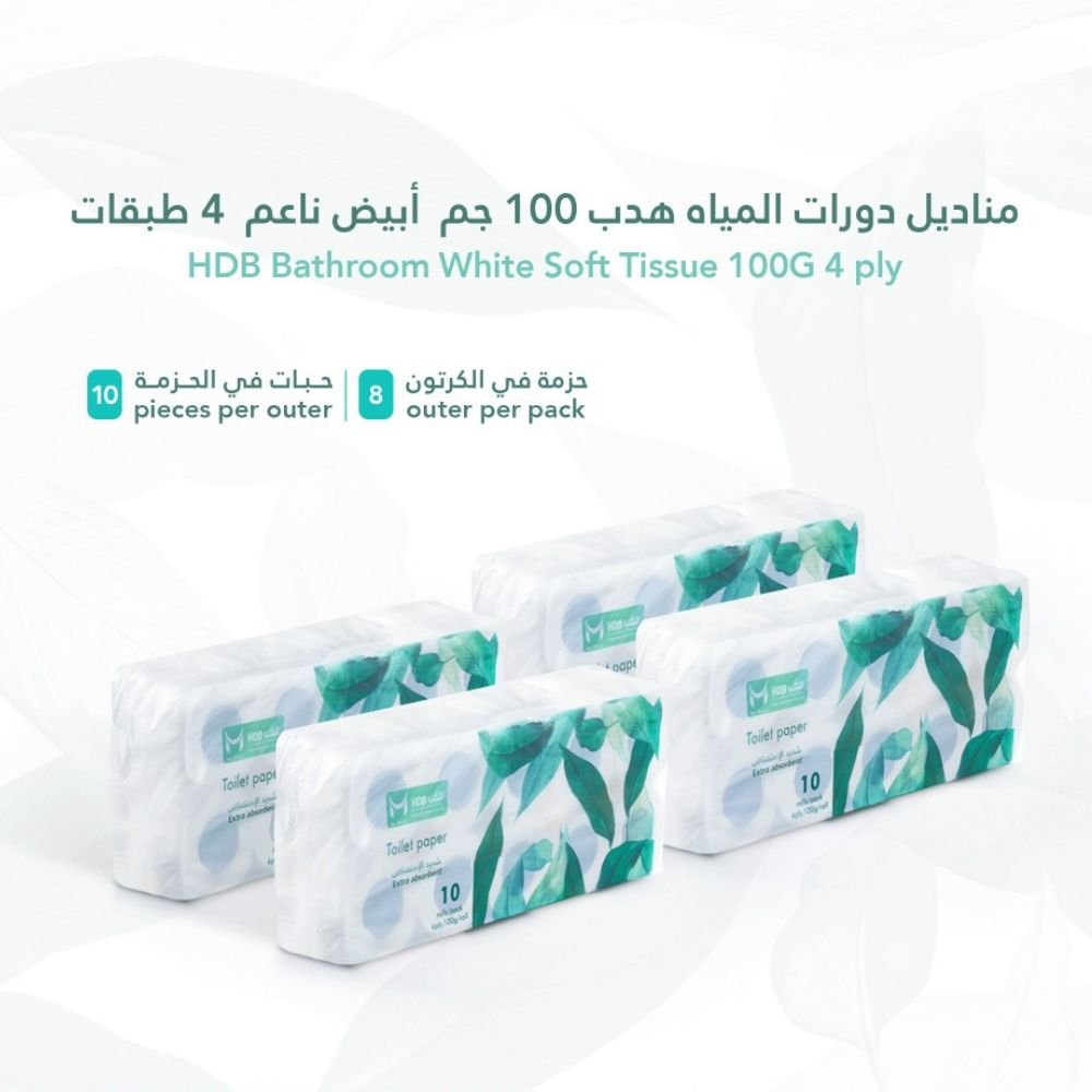 مناديل دورات المياه هدب 100جم 80 حبه في الكرتون - الصورة 2